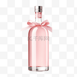 果酒图片_带标签的粉色豪华酒精瓶