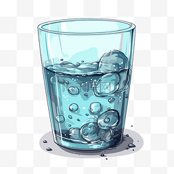 一杯水剪贴画淡水玻璃