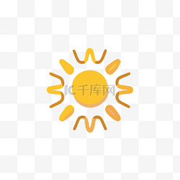 太阳图标描绘在浅色背景上 向量