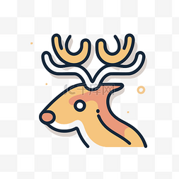 鹿头图片_背景上的橙色或生锈的鹿头，采用