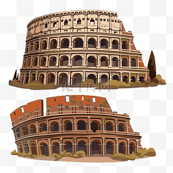 斗兽场剪贴画古罗马结构卡通的两