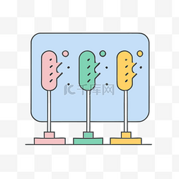 世博会设计图片_平坦表面上的四个彩色冰淇淋棒 