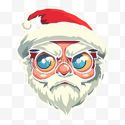 卡通圣诞老人脸剪贴画 向量