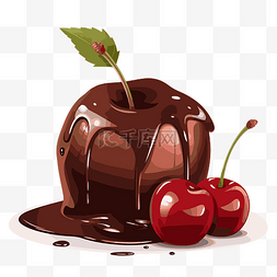 巧克力覆盖的樱桃剪贴画滴巧克力