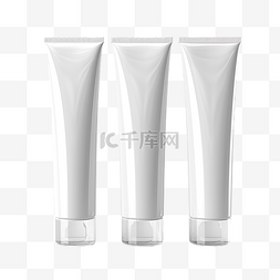 空白白色塑料化妆品管