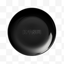 食物黑色背景图片_空的黑色盘子png文件