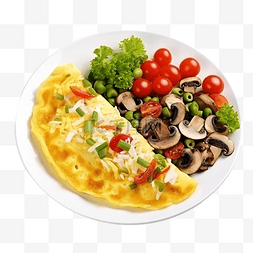 美食厨师图片_煎蛋卷沙拉鸡蛋蘑菇芹菜