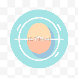 一个鸡蛋位于一个圆圈中，周围有