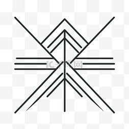 白色向下箭头图片_中间有两条线的箭头的抽象几何设