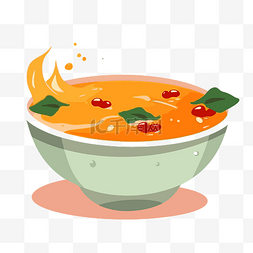 汤剪贴画锅与汤插画卡通 向量