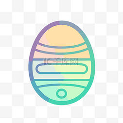 复活节彩蛋图标图片_带有彩色条纹的复活节彩蛋形图标