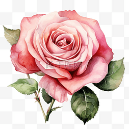 玫瑰花卉水彩插图