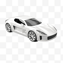 白色跑车 3d 渲染插图