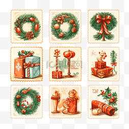 圣诞快乐邮票套装