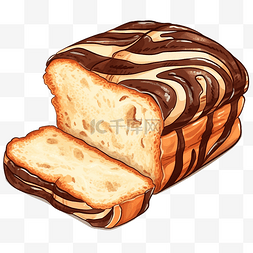 早餐的面包图片_里面有巧克力的面包插画