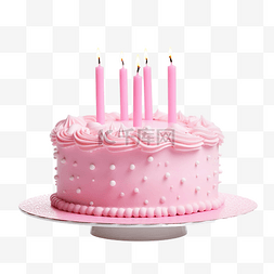 粉紅色的生日蛋糕