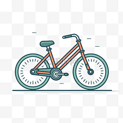 白色自行车是用彩色线条绘制的 