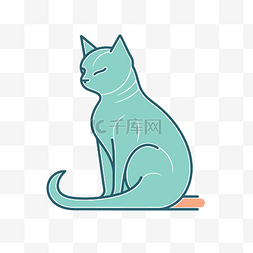 猫标志插图图标颜色矢量，用于猫