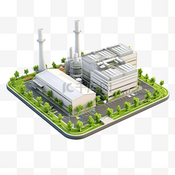 生态工厂的 3d 插图