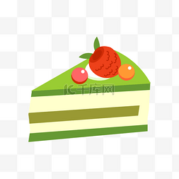 抹茶蛋糕插画图片_抹茶蛋糕绿色