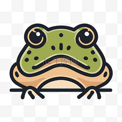 简单的青蛙图片_一只青蛙坐着的平面插图 向量