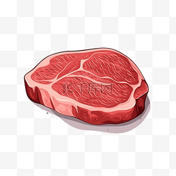最小风格的猪肉或牛排插图