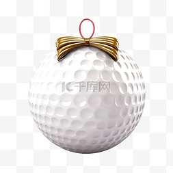 新年透明素材图片_高尔夫运动圣诞球摆设孤立