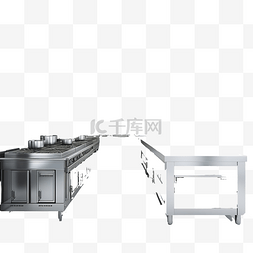 3d 餐厅厨房现代工业厨房与设备概