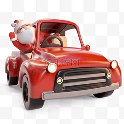 节日的氛围图片_圣诞老人汽车