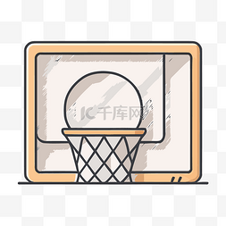 篮球框背景图片_篮球球门线图标矢量