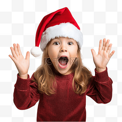 张开手手掌图片_庆祝圣诞节的小女孩在张开的嘴附