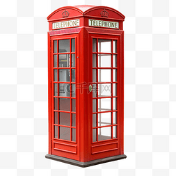 传统背景红色图片_英国红色电话亭隔离