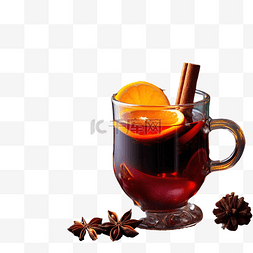 酒桌图片_圣诞甜酒，配橙子和香料 圣诞装