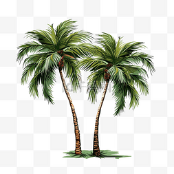 两棵棕榈树插画