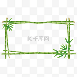 创意植物花卉图片_竹子花卉边框横图绿色