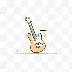 icon音乐图片_带有音乐图标的电吉他卡通片 向