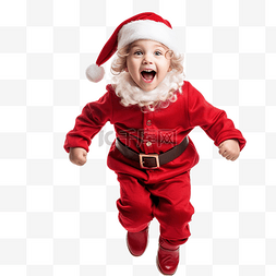 小孩圣诞老人图片_圣诞节临近时，身着圣诞老人服装