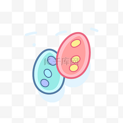 一种颜色的卡通复活节彩蛋图标 