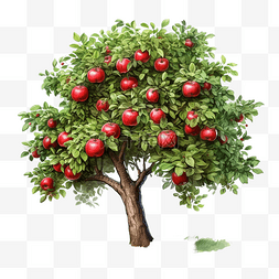 苹果树生态图片_大苹果树免费插画