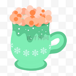 圣诞节图片_绿色珍珠奶茶杯子饮品热饮