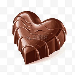 插画巧克力图片_巧克力心形剪贴画 巧克力心形插