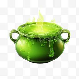 恐怖液体图片_沸腾绿色液体的女巫大锅