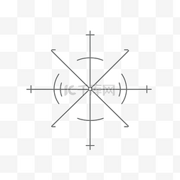 白色背景上带有箭头的线罗盘图 