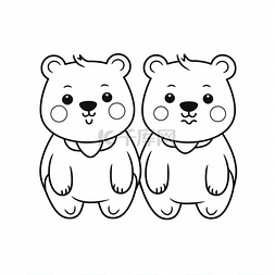 两只可爱的熊围成一圈