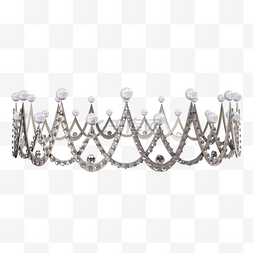 钻石王冠3d渲染珍珠装饰