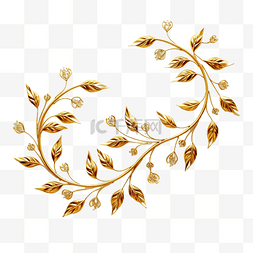 金色叶子藤蔓装饰