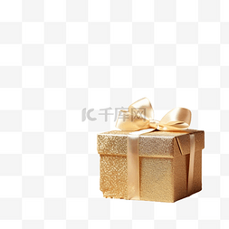 圣诞组合物，配有金色礼盒蝴蝶结
