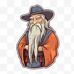 长发老人图片_一个戴着帽子的长发长胡子的老人