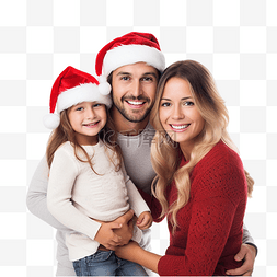 年轻幸福的家庭在家庆祝圣诞节
