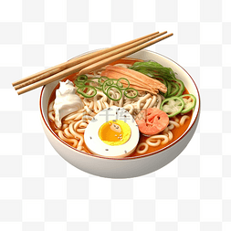 肉拉面图片_亚洲食品拉面日本食品的 3D 插图